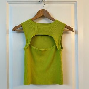 Brat Summer 💚 Nasty Gal Cut Out Lime Green Knit Tank Top